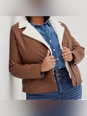 TORRID Sherpa Lined Moto brown jacket women’s plus size 3X NWT winter coat